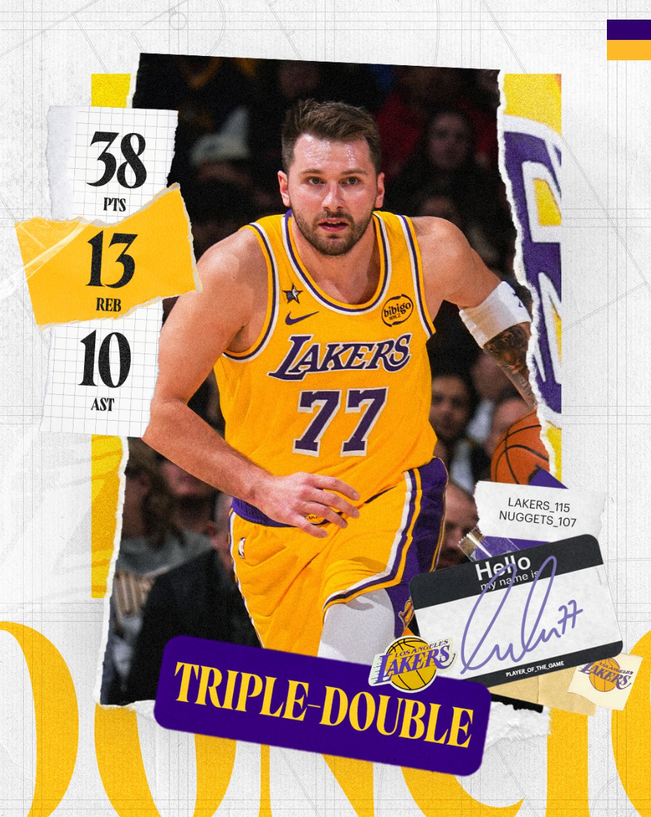 世界杯比赛在线观看地址-轰38+13+10创纪录！湖蜜高呼东契奇世界最强 詹姆斯：向他致敬